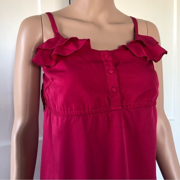 Vero Moda Bright Pink Ruffles Flowy Tank Top XS XSmall - Picture 2 of 2